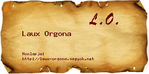 Laux Orgona névjegykártya